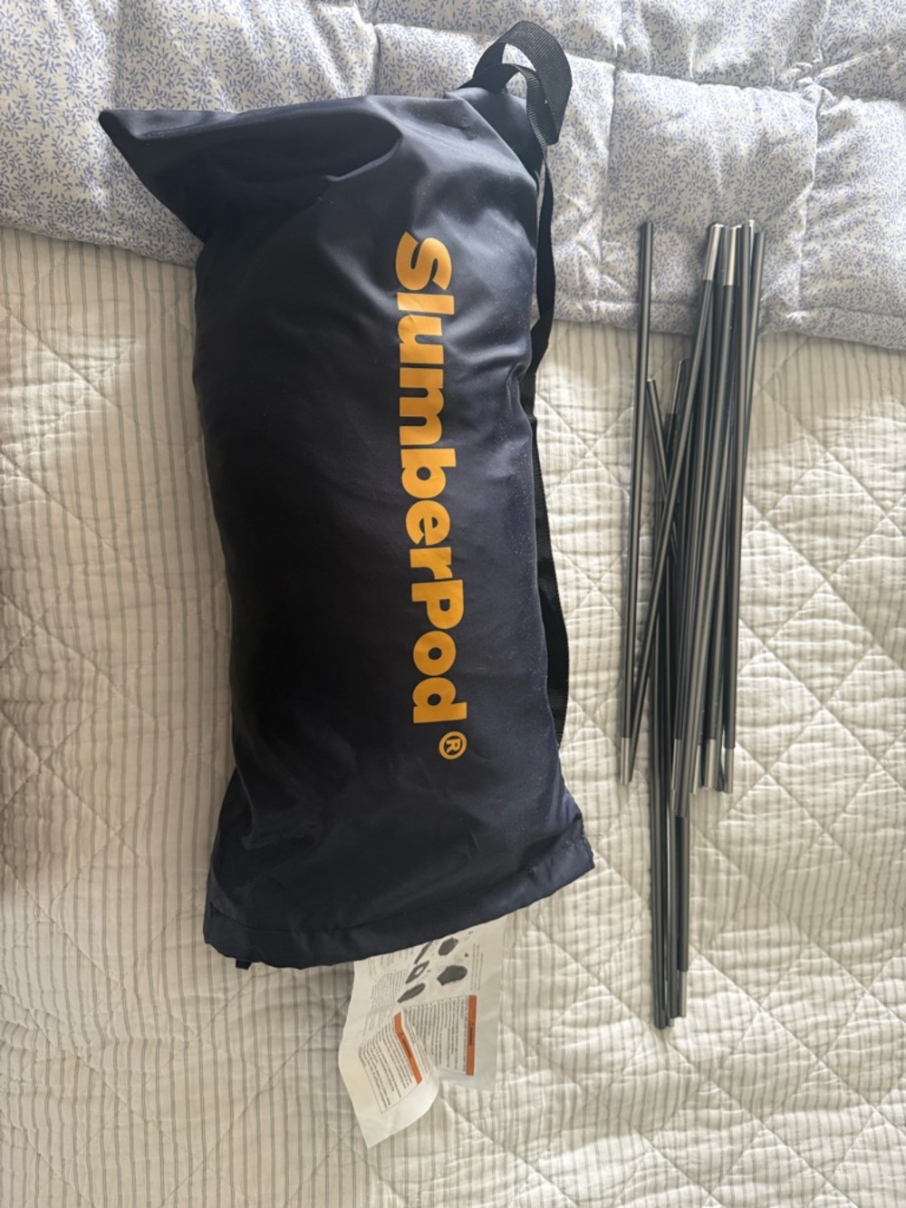 SlumberPod Navy with stars Travel Privacy Pod with fan!